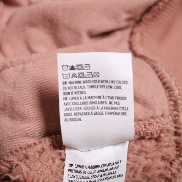 American Eagle Mauve Pink Sherpa Half Zip Pullover Teddy Jacket Sweatshirt M - Picture 8 of 10